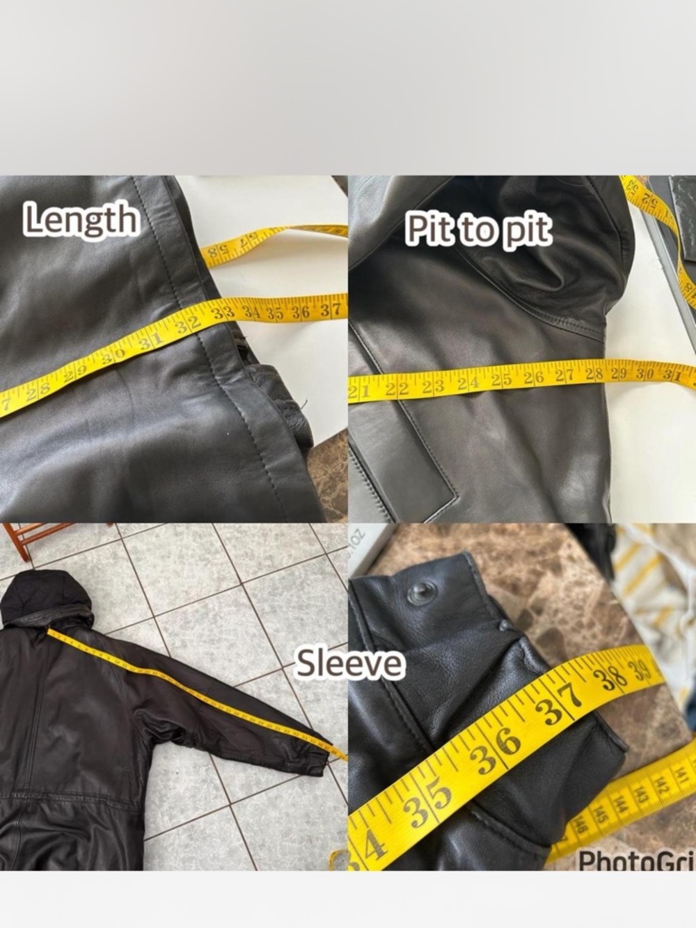 Vintage 90s Polo Sport Ralph Lauren Leather Parka Jacket Hooded Black XL Rare. - Picture 14 of 16